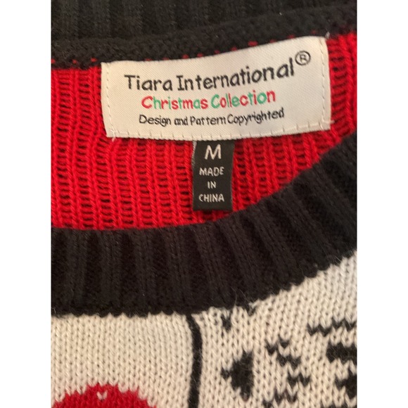 Womens M Ugly Christmas Sweater Dress Gingerbread Apron Chain Glasses - Picture 6 of 6